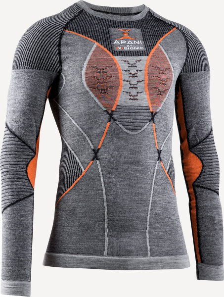 Термобелье верх Apani 4.0 Merino Shirt LG SL Man (; XL; B080 black/grey/orange)